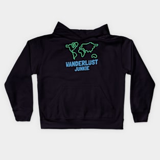 wanderlust junkie Kids Hoodie